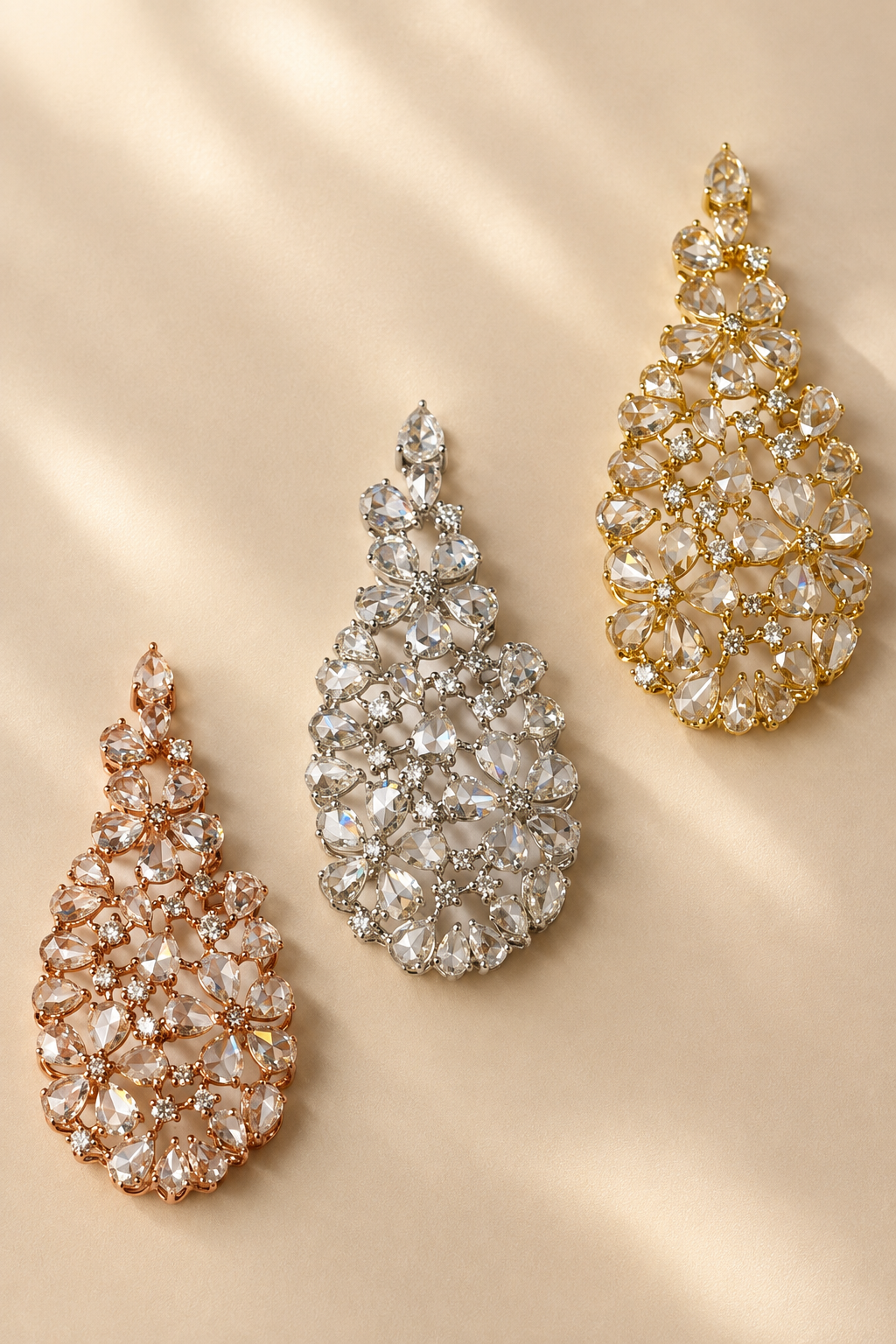 Diamond Teardrop Pendant Necklace – 18K Gold