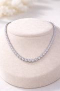Graduated Diamond Tennis Necklace (18K White Gold)