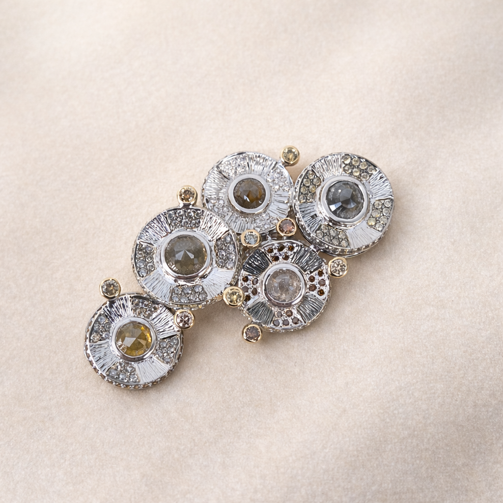 Multi Stone Artistic Brooch/Pendant