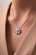 Sunburst Diamond Pendant Necklace