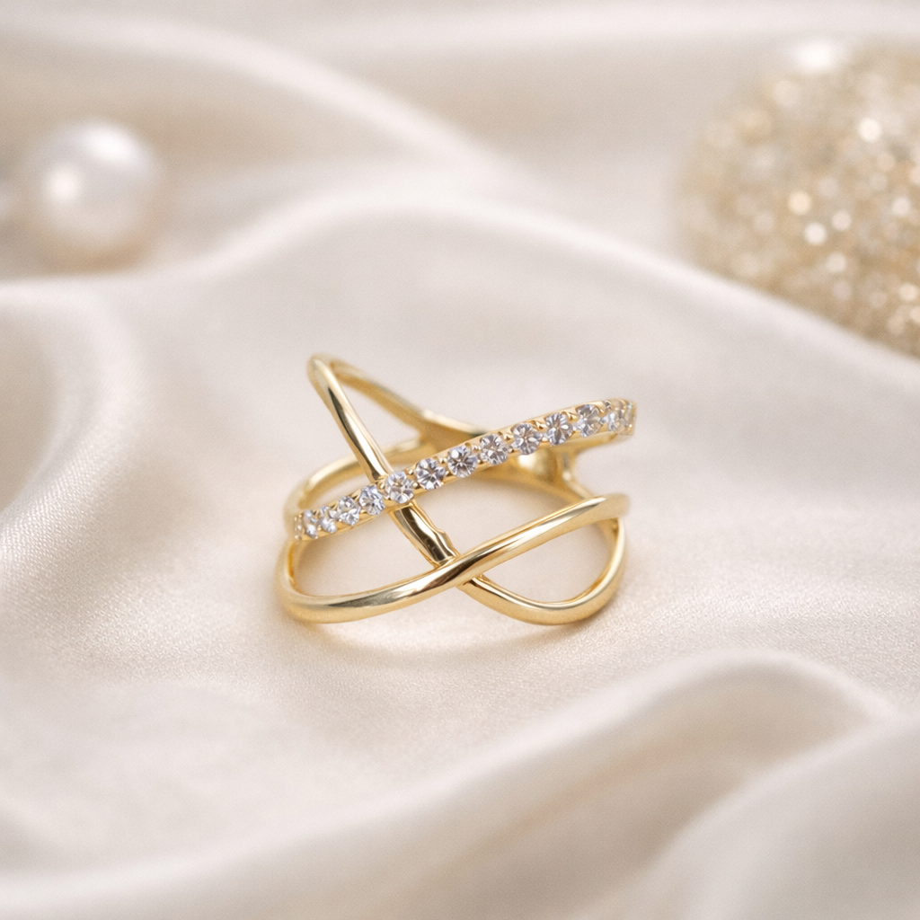 Criss-Cross Diamond Ring