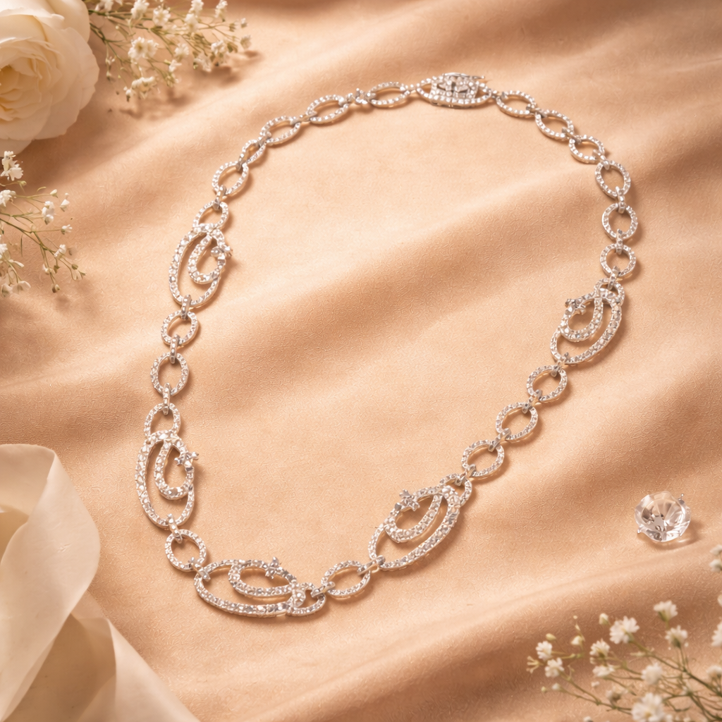 Diamond Link Statement Necklace