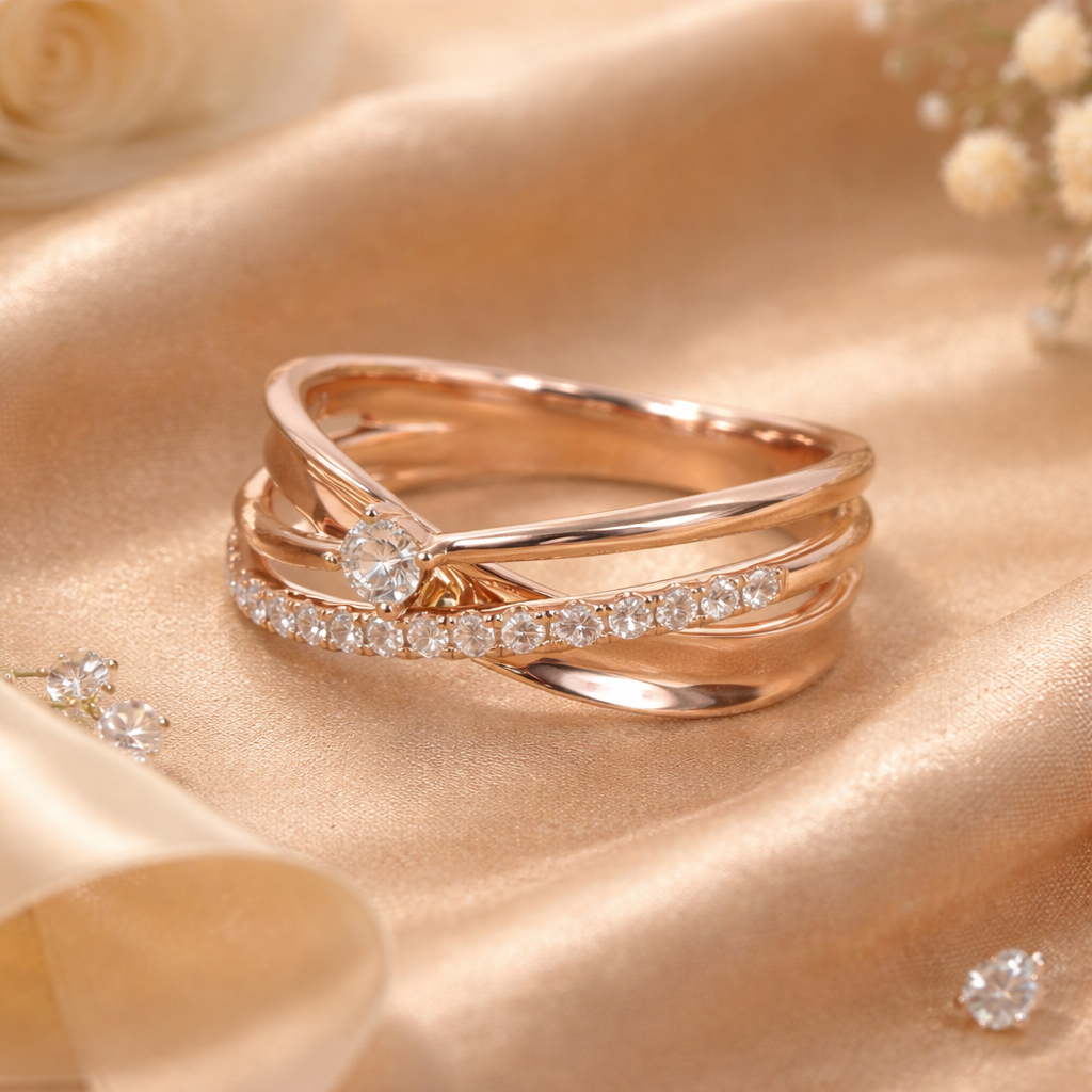 Layered Diamond Wrap Ring