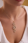 Circular Diamond Drop Pendant (18K Rose Gold)