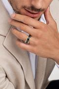 Black Diamond Band Ring (18K Yellow Gold)