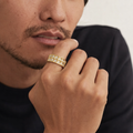 Textured Diamond Band Ring (18K Yellow Gold)