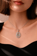 Oval Halo Paraiba Pendant