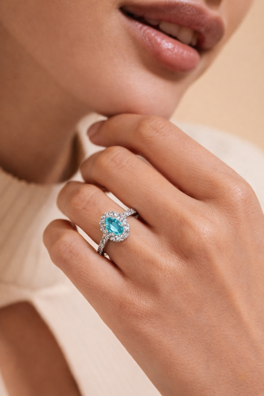 Classic Halo Paraiba Ring