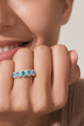Floral Cluster Paraiba Ring