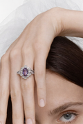 Vintage Inspired Sapphire & Diamond Ring (Platinum 900)