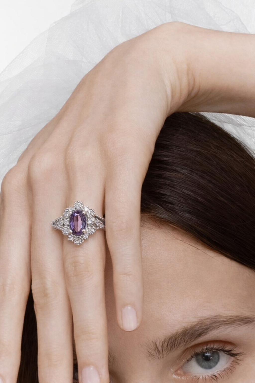 Vintage Inspired Sapphire & Diamond Ring (Platinum 900)