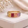 Rainbow Sapphire Band (18K Yellow Gold)