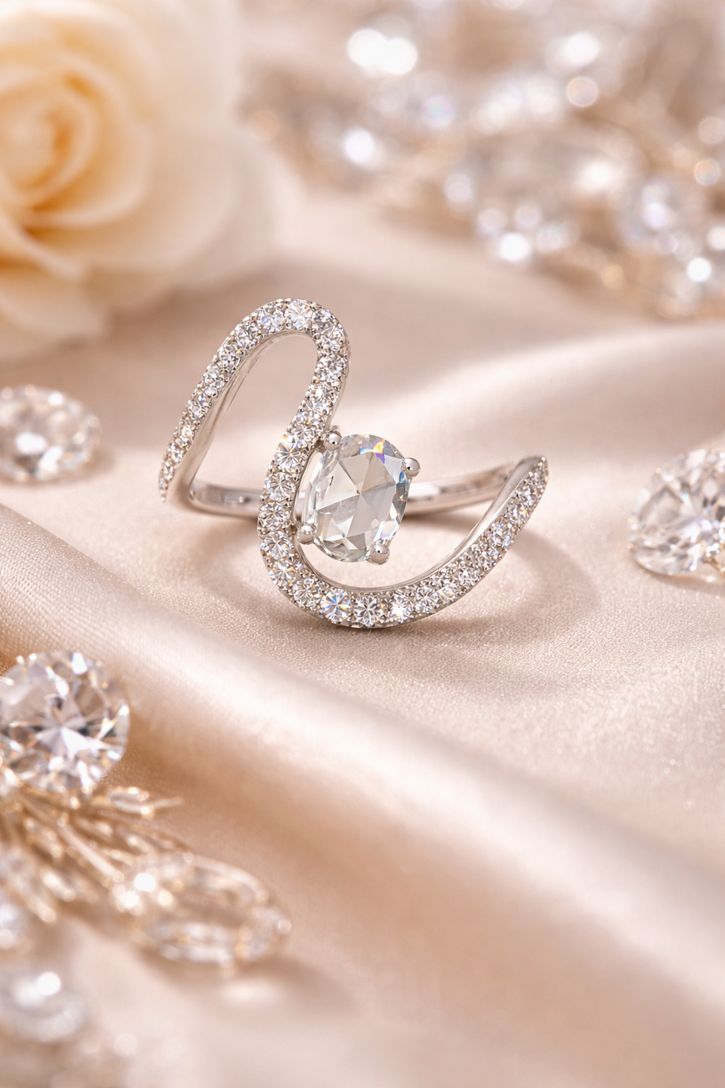 Sculptural Loop Diamond Ring