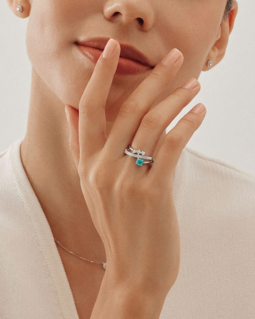 Paraiba Diamond Ring