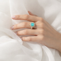 Azure Halo Paraiba Ring